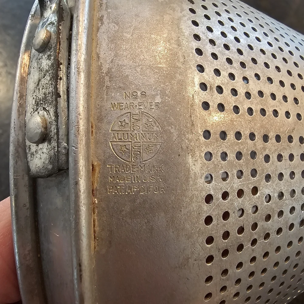 Vintage '50s Wear Ever No. 8 aluminum conical canning sieve